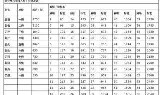 事业单位工资表