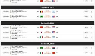 女排世联赛赛程表2022